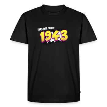 Retro 80th birthday in Pop Art Comic Book Style - Men's Premium Organic T-Shirt - black - Front - Nico (187cm)