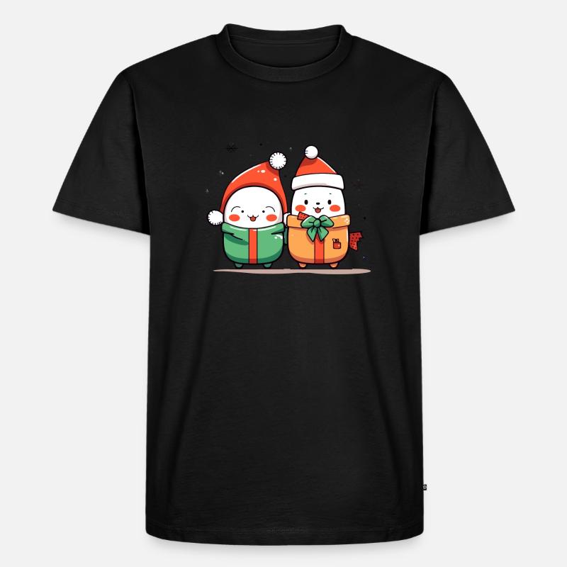 Weihnachtsfreunde - Männer Premium Bio T-Shirt - Schwarz