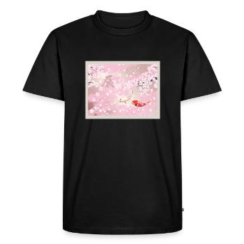 Koi Harmony : Une floraison du Nouvel An 2024 Koi - T-shirt Premium bio Homme - noir - Devant - Nico (187cm)