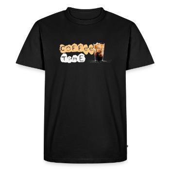 L’heure du café, juste un délicieux café - T-shirt Premium bio Homme - noir - Devant - Nico (187cm)