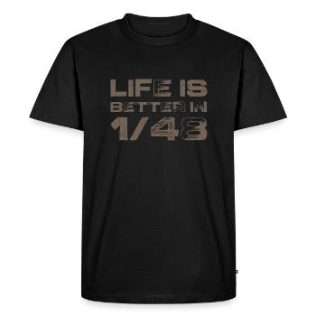 1:48 Scale Model Military Hobbyist Plastic Tank - Men's Premium Organic T-Shirt - black - Front - Nico (187cm)