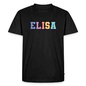 Nom - Elisa - T-shirt Premium bio Homme - noir - Devant - Nico (187cm)