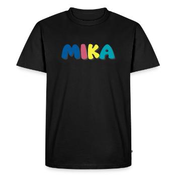 Name - M i k a - Men's Premium Organic T-Shirt - black - Front - Nico (187cm)