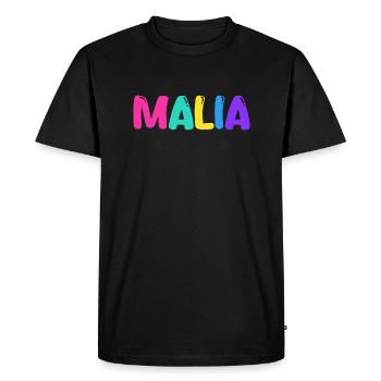 Nom - Malia - T-shirt Premium bio Homme - noir - Devant - Nico (187cm)