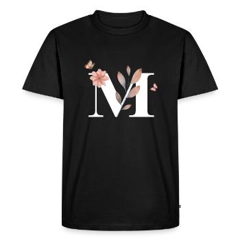 Lettre m fleurs sauvages aquarelles - T-shirt Premium bio Homme - noir - Devant - Nico (187cm)