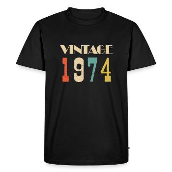 1973 Vintage Limited Edition Gift - Men's Premium Organic T-Shirt - black - Front - Nico (187cm)