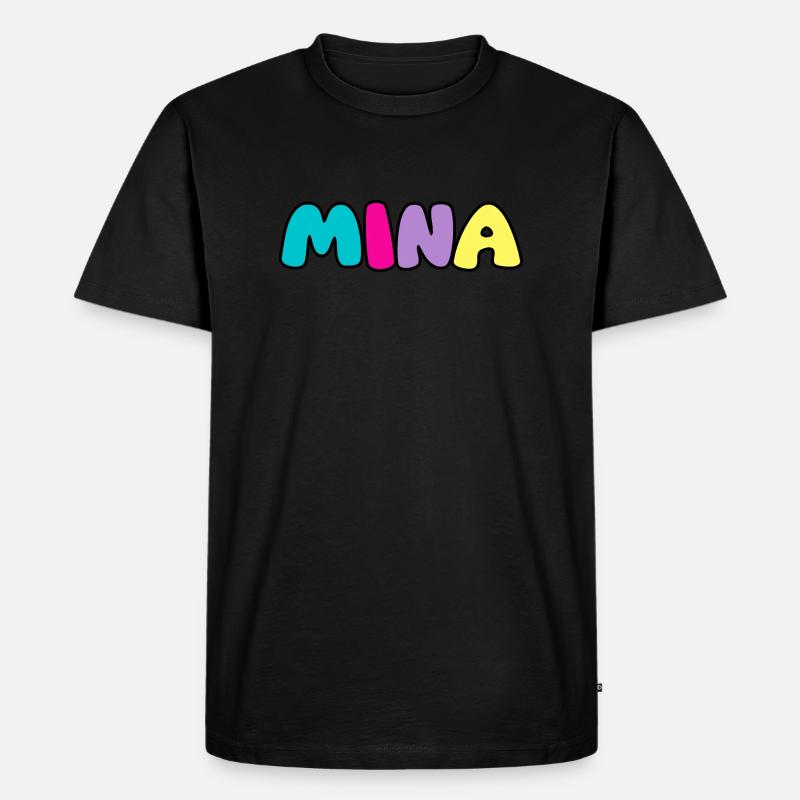 Name - Mina - Männer Premium Bio T-Shirt - Schwarz