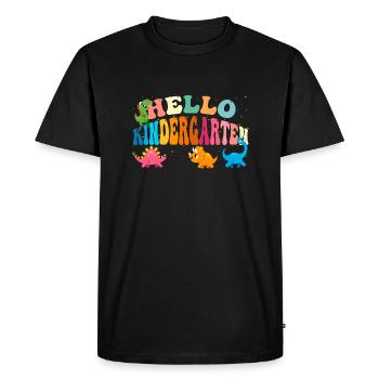 Cute Dinosaurs for Hello Kindergarten Back To - Men's Premium Organic T-Shirt - black - Front - Nico (187cm)