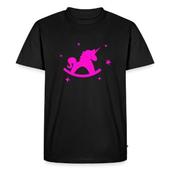 Licorne Cheval à bascule - T-shirt Premium bio Homme - noir - Devant - Nico (187cm)