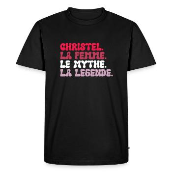 Christel la femme le mythe la légende Cadeau - T-shirt Premium bio Homme - noir - Devant - Nico (187cm)