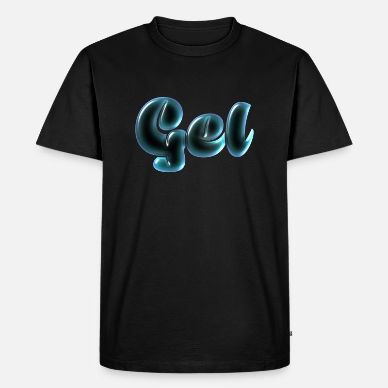 Gel-Text-Effekt - Männer Premium Bio T-Shirt - Schwarz