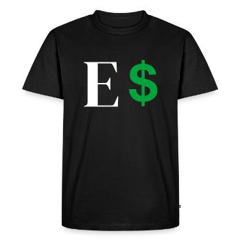 Letter E Dollar - Men's Premium Organic T-Shirt - black - Front - Nico (187cm)