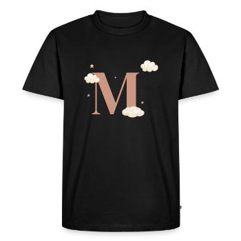 Letter m clouds stars - Men's Premium Organic T-Shirt - black - Front - Nico (187cm)