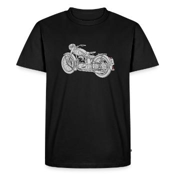Croquis de moto - T-shirt Premium bio Homme - noir - Devant - Nico (187cm)