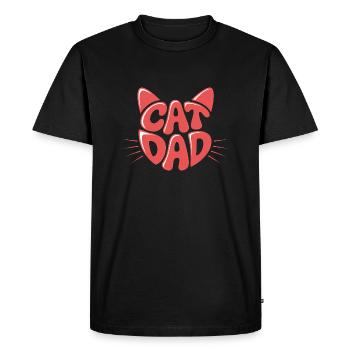 Cat Dad - T-shirt Premium bio Homme - noir - Devant - Nico (187cm)