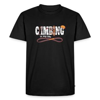 L'escalade c'est ma vie - L'escalade c'est ma vie - T-shirt Premium bio Homme - noir - Devant - Nico (187cm)