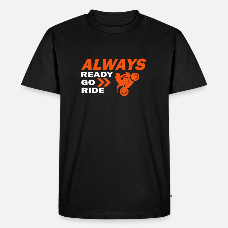 ready go ride - Männer Premium Bio T-Shirt - Schwarz