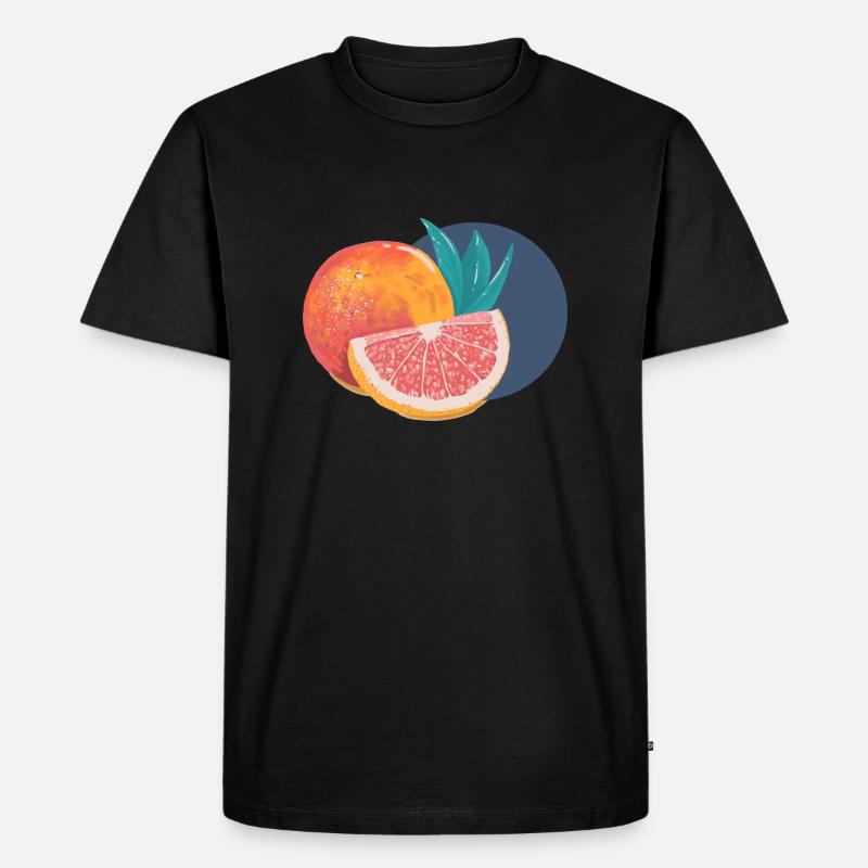Grapefruit - Männer Premium Bio T-Shirt - Schwarz