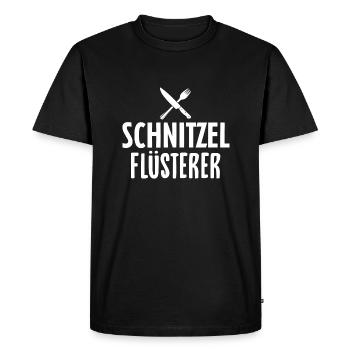 Schnitzel Whisper Funny Cook Gift - Men's Premium Organic T-Shirt - black - Front - Nico (187cm)