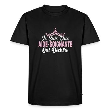 Je Suis Une Aide Soignante Qui Déchire Cadeau - T-shirt Premium bio Homme - noir - Devant - Nico (187cm)
