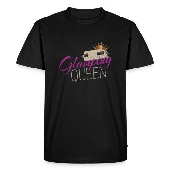 Glamping Queen Camping with Vintage Caravan - Men's Premium Organic T-Shirt - black - Front - Nico (187cm)