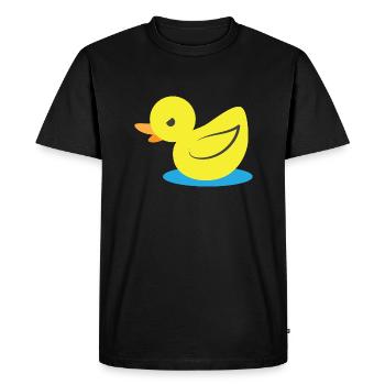 Petit canard jaune en colère - T-shirt Premium bio Homme - noir - Devant - Nico (187cm)
