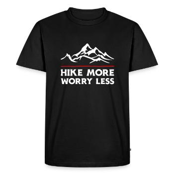 Randonnée Plus Souciez-vous moins. Conception de randonnée pédestre - T-shirt Premium bio Homme - noir - Devant - Nico (187cm)