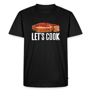 Let's Cook Awesome Vintage Steak Cooking Design - Men's Premium Organic T-Shirt - black - Front - Nico (187cm)