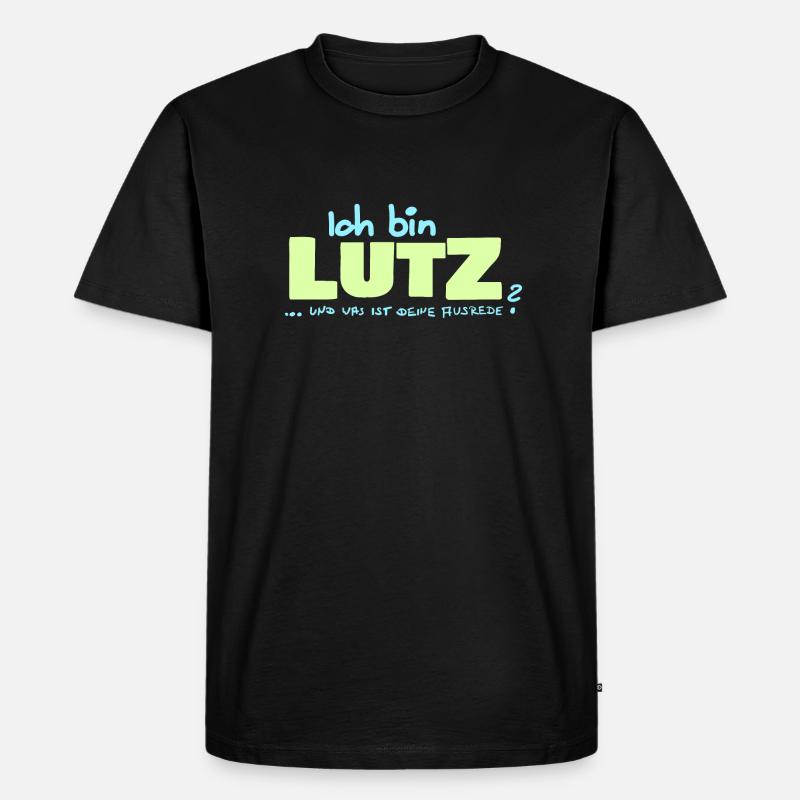 Lutz - Männer Premium Bio T-Shirt - Schwarz