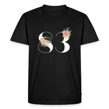83rd anniversary in bloom (Gift of 83 years) - Men's Premium Organic T-Shirt - black - Front - Nico (187cm)