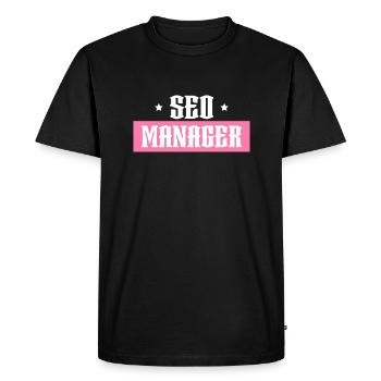 SEO Manager pink tshirt black - Men's Premium Organic T-Shirt - black - Front - Nico (187cm)