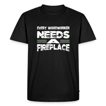 charpentier chemises bébé et tout-petit tronçonneuse - T-shirt Premium bio Homme - noir - Devant - Nico (187cm)