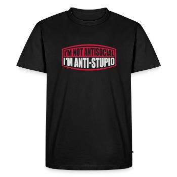 pas antisocial anti-stupide - T-shirt Premium bio Homme - noir - Devant - Nico (187cm)