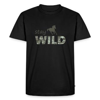 Restez sauvage - T-shirt Premium bio Homme - noir - Devant - Nico (187cm)