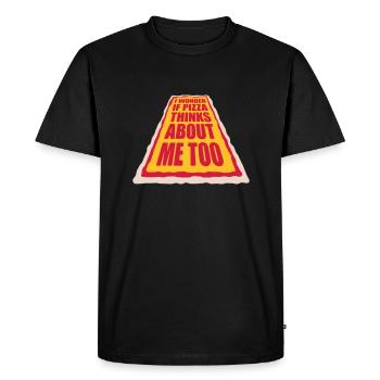 pizza thinks about me - Men's Premium Organic T-Shirt - black - Front - Nico (187cm)