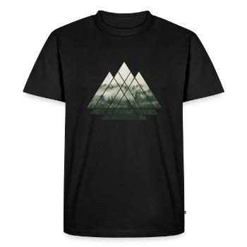 Geometric triangles - Forest in the fog - Men's Premium Organic T-Shirt - black - Front - Nico (187cm)