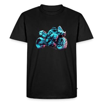 La saison moto du futur aujourd’hui - T-shirt Premium bio Homme - noir - Devant - Nico (187cm)