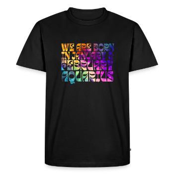 We born in January AQUARIUS | COLOR | ZODIAC - T-shirt Premium bio Homme - noir - Devant - Nico (187cm)