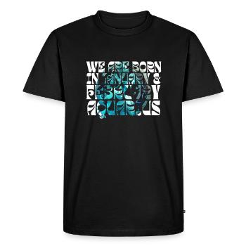 We born in January AQUARIUS | ZODIAC - Men's Premium Organic T-Shirt - black - Front - Nico (187cm)