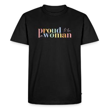 Femme fière | Grande façade - T-shirt Premium bio Homme - noir - Devant - Nico (187cm)
