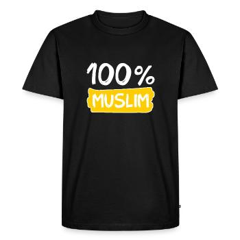 100% musulman - musulmans - islam - T-shirt Premium bio Homme - noir - Devant - Nico (187cm)