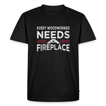 Present Carpenter Work Tshirts - Men's Premium Organic T-Shirt - black - Front - Nico (187cm)