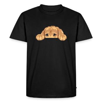 Drôle de chiot golden retriever - T-shirt Premium bio Homme - noir - Devant - Nico (187cm)