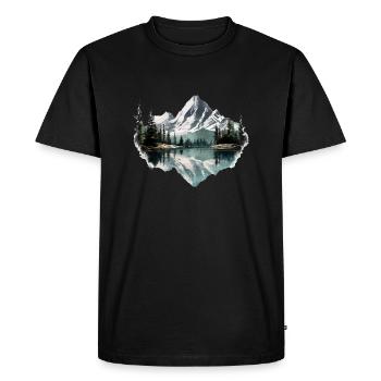 Beau paysage avec des montagnes, cadeau de randonnée - T-shirt Premium bio Homme - noir - Devant - Nico (187cm)