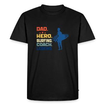 Dad Hero Surfing Coach Legend Funny Surfing Dad - T-shirt Premium bio Homme - noir - Devant - Nico (187cm)