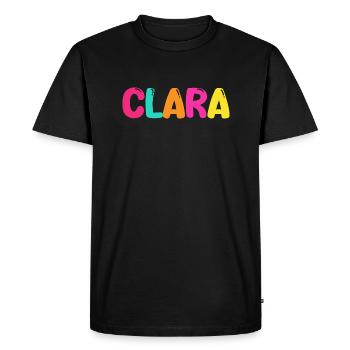 Nom - Clara - T-shirt Premium bio Homme - noir - Devant - Nico (187cm)
