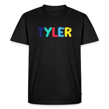 Name - Tyler - Men's Premium Organic T-Shirt - black - Front - Nico (187cm)
