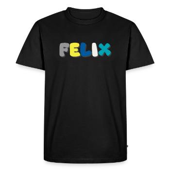 Nom - Felix - T-shirt Premium bio Homme - noir - Devant - Nico (187cm)