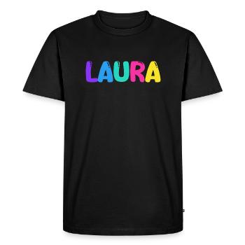 Nom - Laura - T-shirt Premium bio Homme - noir - Devant - Nico (187cm)