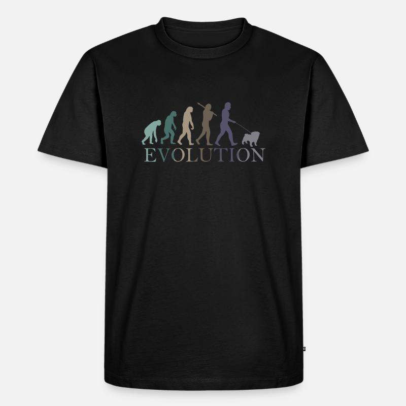 DIE EVOLUTION DES MOPSES - Männer Premium Bio T-Shirt - Schwarz